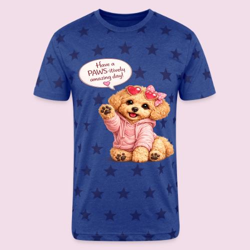 Have a PAWS-itively Amazing Day - Unisex Adult Star Printed T-Shirt