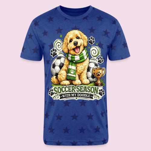 Soccer Season With My Doodle Goldendoodle Dog - Unisex Adult Star Printed T-Shirt