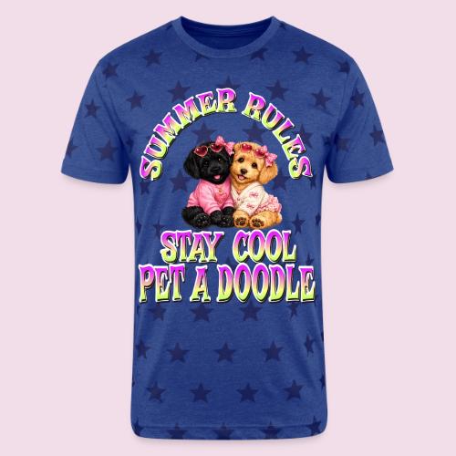 Summer Rules Stay Cool Pet A Doodle Cute Doodle - Unisex Adult Star Printed T-Shirt