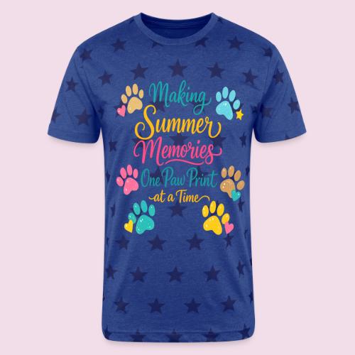 Making Summer Memories One Paw Print at a Time - Unisex Adult Star Printed T-Shirt