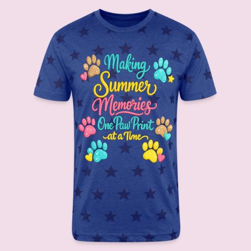 Making Summer Memories Faux Embroidery - Unisex Adult Star Printed T-Shirt