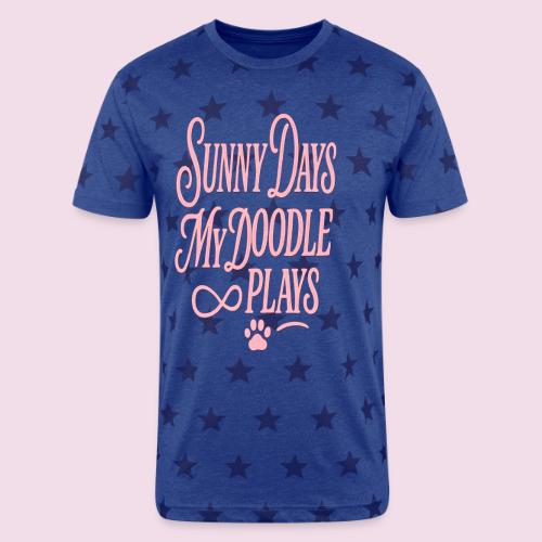Sunny Days My Doodle Plays - Unisex Adult Star Printed T-Shirt