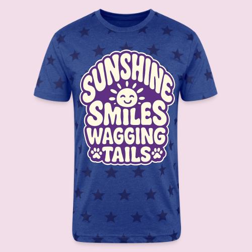 Sunshine Smiles Wagging Tails - Unisex Adult Star Printed T-Shirt