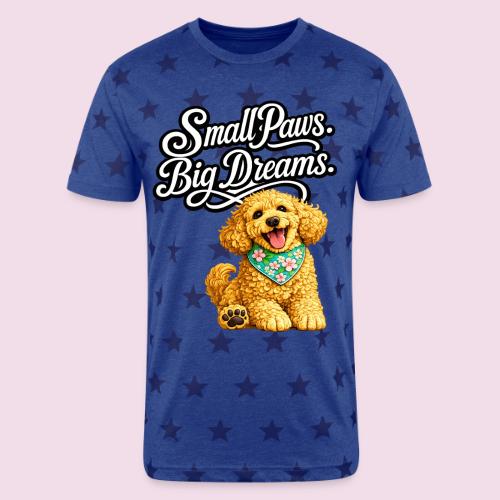 Small Paws Big Dreams Goldendoodle Puppy - Unisex Adult Star Printed T-Shirt