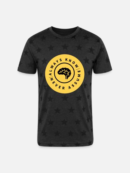 Always Know Never Assume Badge - Unisex Adult Star Printed T-Shirt -