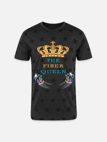The_Fiber_Queen_-sized - Unisex Adult Star Printed T-Shirt -