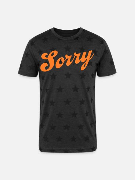 Sorry - Unisex Adult Star Printed T-Shirt - 
