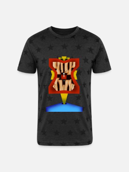 Crazy Face - Unisex Adult Star Printed T-Shirt -