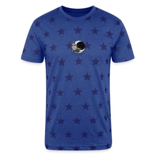Crescent Moon Floral - Unisex Adult Star Printed T-Shirt