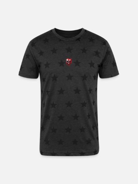 Blood Splash Skull Art - Unisex Adult Star Printed T-Shirt - 