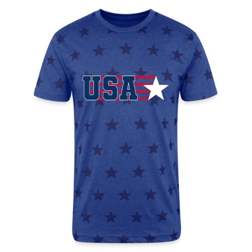 Star Stripe USA - Unisex Adult Star Printed T-Shirt