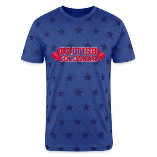 British Columbia with maple leaf - Unisex Adult Star Printed T-Shirt
