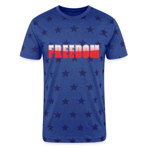 Freedom Typography Design - Unisex Adult Star Printed T-Shirt