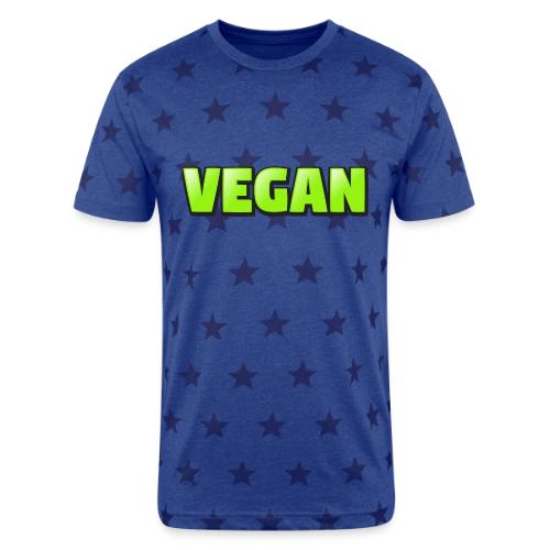 Vegan Bold Green Typography Design - Unisex Adult Star Printed T-Shirt