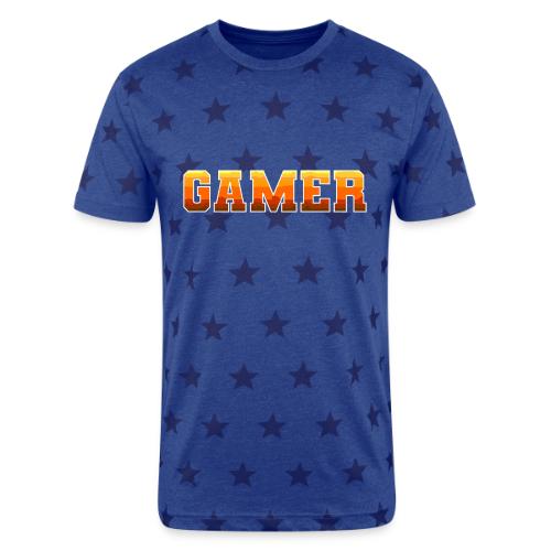 Gamer Varsity Gradient Design for Apparel - Unisex Adult Star Printed T-Shirt