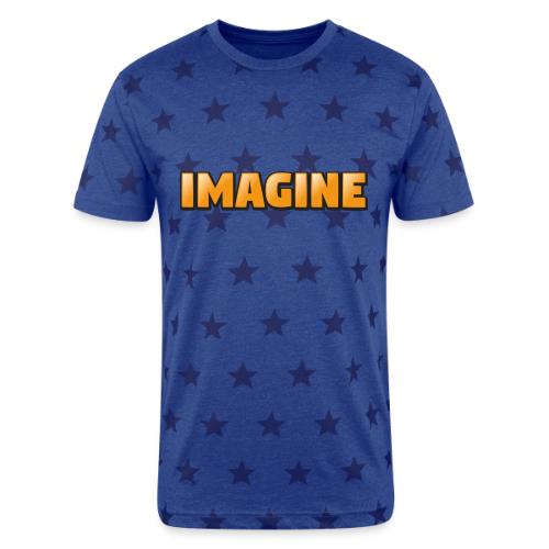 Imagine Word Art – Creative Gradient Design - Unisex Adult Star Printed T-Shirt