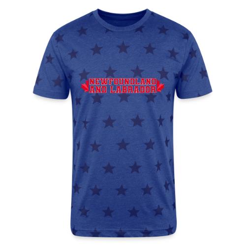 Newfoundland and Labrador with maple leaf - Unisex Adult Star Printed T-Shirt
