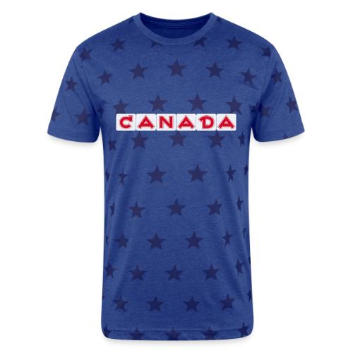 Canada, red letters on white background - Unisex Adult Star Printed T-Shirt