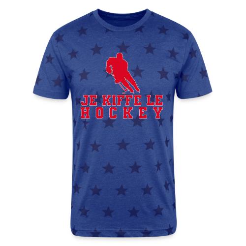 I love hockey - Unisex Adult Star Printed T-Shirt