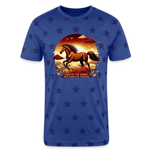 Year of the Horse Sunrise T Shirt, Lunar New Year - Unisex Adult Star Printed T-Shirt