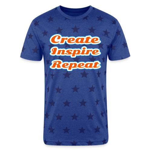 Create, Inspire, Repeat — Artist Life Script - Unisex Adult Star Printed T-Shirt