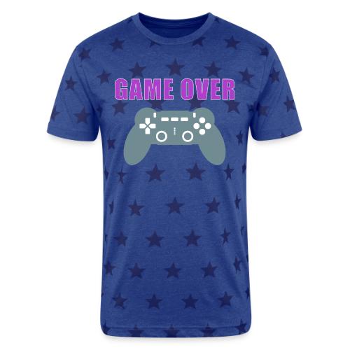 Game Over Gamer Controller Design - Unisex Adult Star Printed T-Shirt
