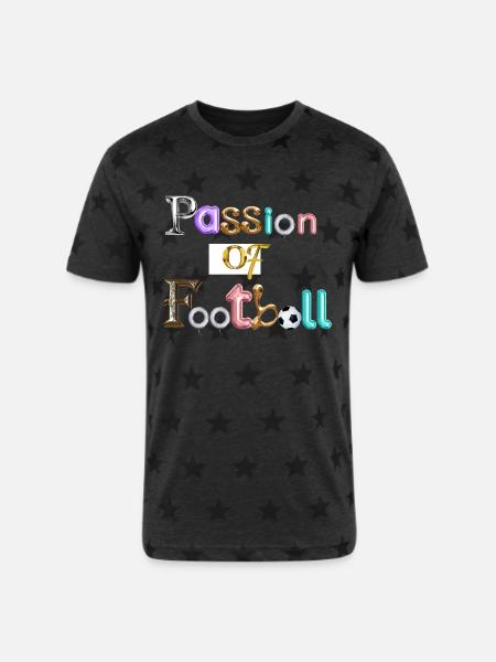 Passion of football - Unisex Adult Star Printed T-Shirt -
