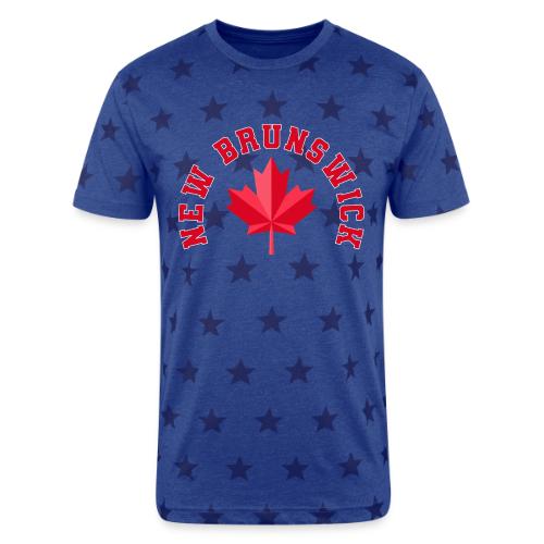 New Brunswick with maple leaf - Unisex Adult Star Printed T-Shirt