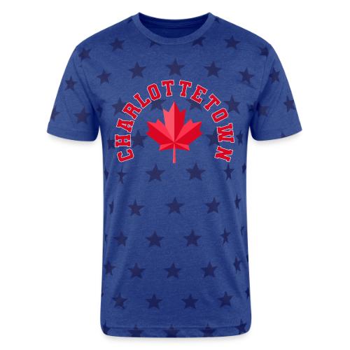 Charlottetown with maple leaf - Unisex Adult Star Printed T-Shirt