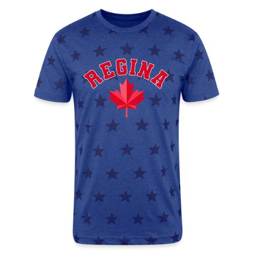 Regina with maple leaf - Unisex Adult Star Printed T-Shirt