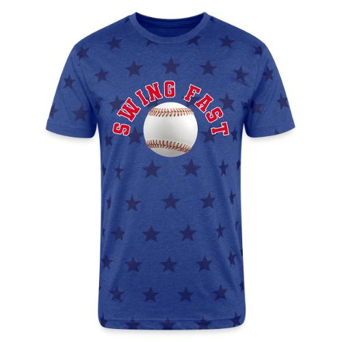 Baseball: Swing Fast Energy - Unisex Adult Star Printed T-Shirt