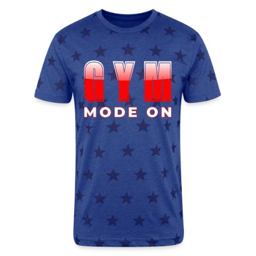 Gym Mode On Fitness Typography Design - Unisex Adult Star Printed T-Shirt