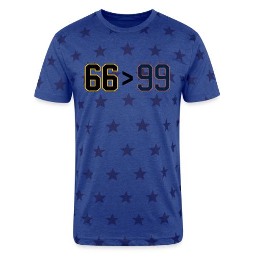 66 > 99 - Unisex Adult Star Printed T-Shirt