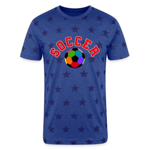 Soccer: Colorful Kick - Unisex Adult Star Printed T-Shirt