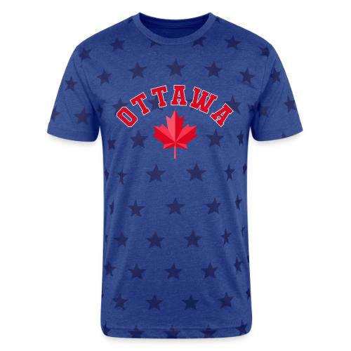 Ottawa with maple leaf - Unisex Adult Star Printed T-Shirt