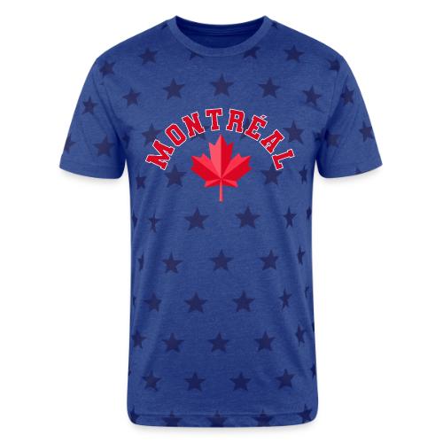 Montréal with maple leaf - Unisex Adult Star Printed T-Shirt