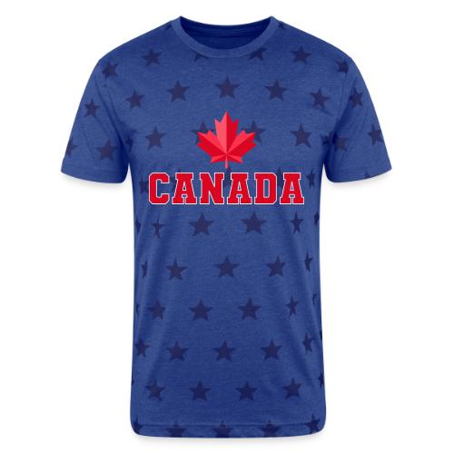 Canada with a maple leaf - Unisex Adult Star Printed T-Shirt