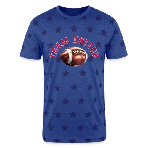 Team United American Football Design - Unisex Adult Star Printed T-Shirt
