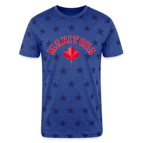 Manitoba with maple leaf - Unisex Adult Star Printed T-Shirt