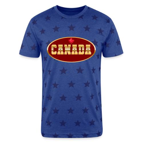 Canada in golden letters - Unisex Adult Star Printed T-Shirt
