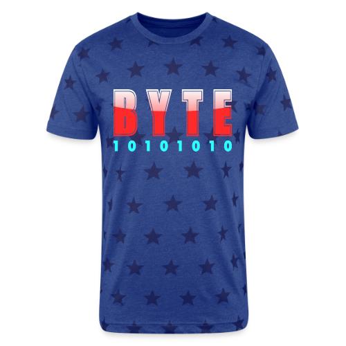 BYTE Binary Code Design - Unisex Adult Star Printed T-Shirt