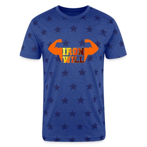 Bodybuilding: Iron Will Power - Unisex Adult Star Printed T-Shirt