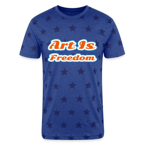 Art Is Freedom — Creative Expression Script - Unisex Adult Star Printed T-Shirt