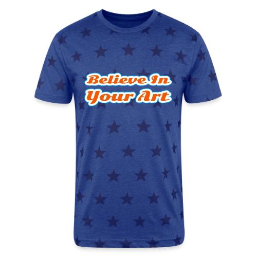 Believe in Your Art — Creative Glow Script - Unisex Adult Star Printed T-Shirt