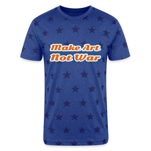 Make Art Not War — Peaceful Creativity Script - Unisex Adult Star Printed T-Shirt