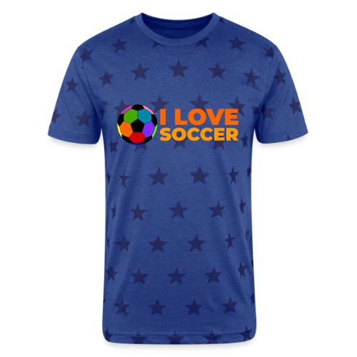 I Love Soccer - Unisex Adult Star Printed T-Shirt