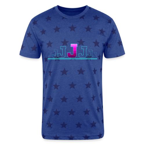 Letter J – Capital Varsity Alphabet Monogram - Unisex Adult Star Printed T-Shirt
