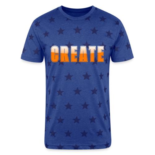 CREATE Vibrant Orange Bold Word Graphic - Unisex Adult Star Printed T-Shirt