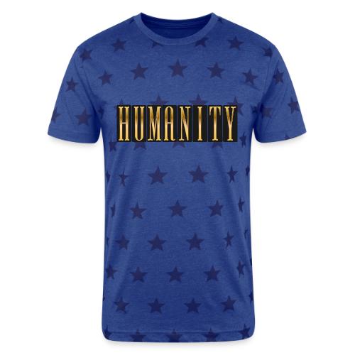 Golden Humanity Statement - Unisex Adult Star Printed T-Shirt
