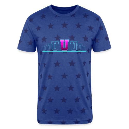 Letter U – Capital Varsity Alphabet Monogram - Unisex Adult Star Printed T-Shirt